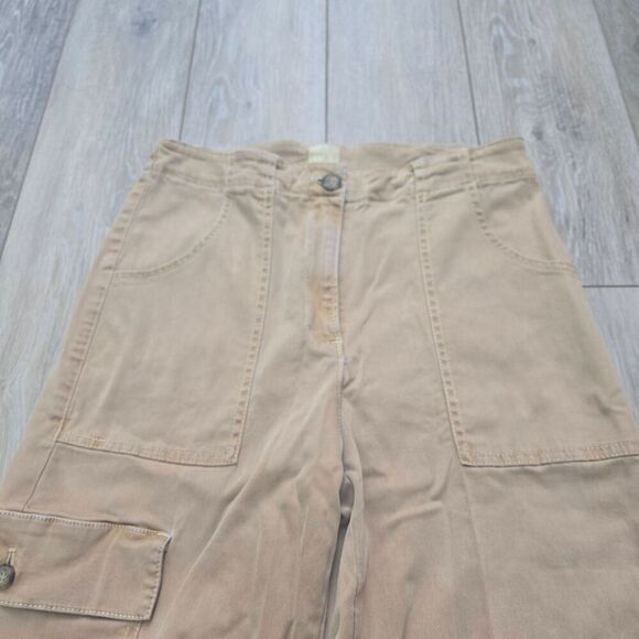 Joie tan cargo pants cotton tencel blend high waist worn in comfort size 6 - Picture 14 of 14